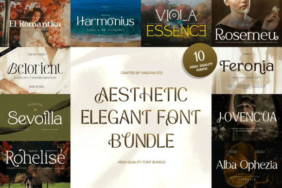 Elevate Your Design Aesthetic with the Aesthetic Elegant Font Bundle