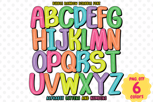 Infuse Your Designs with Playful Color: The Bubble Rainbow Scribble Font